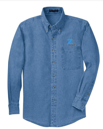 Mens TALL ZSCCA L/S Denim Shirt in Faded Blue